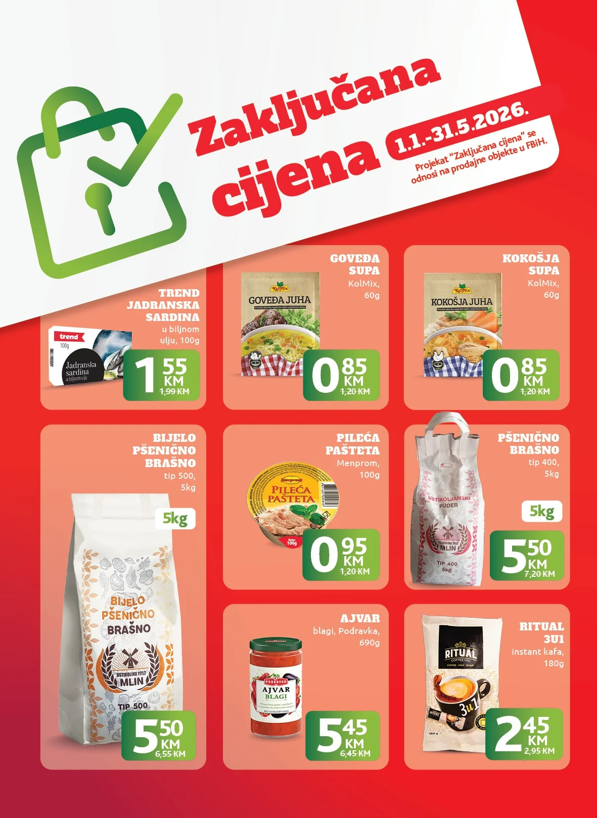 Konzum ZAKLJUČANE CIJENE do 31.5.2026.