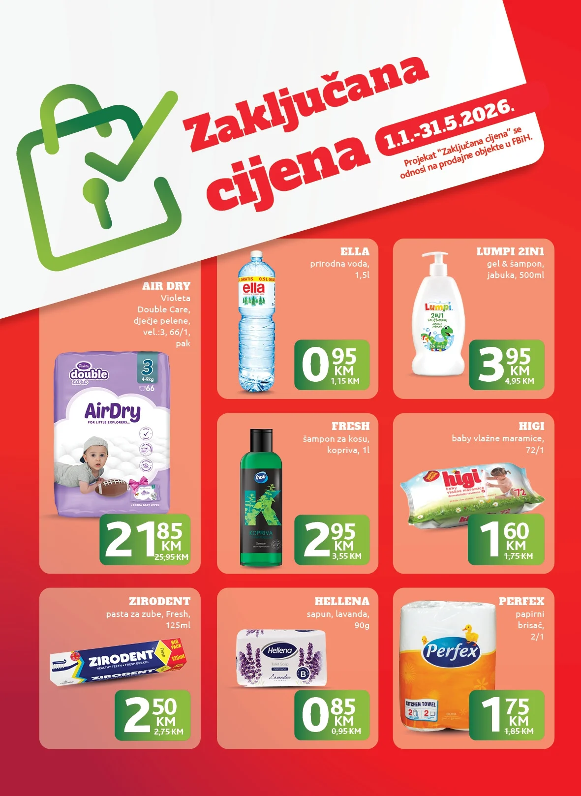 Konzum ZAKLJUČANE CIJENE do 31.5.2026.