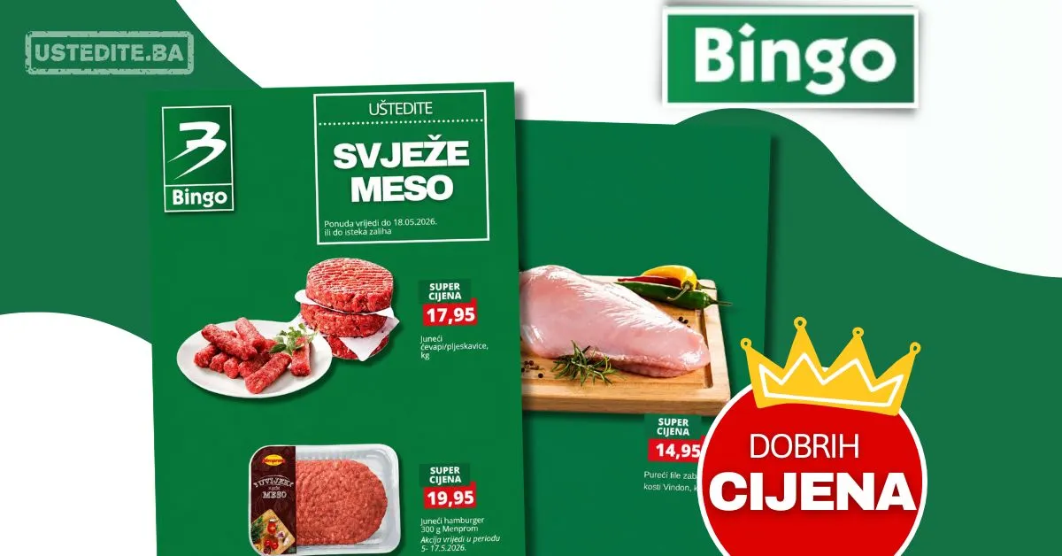 Bingo akcija SVJEŽE MESO - sniženje do 18.5.2026.