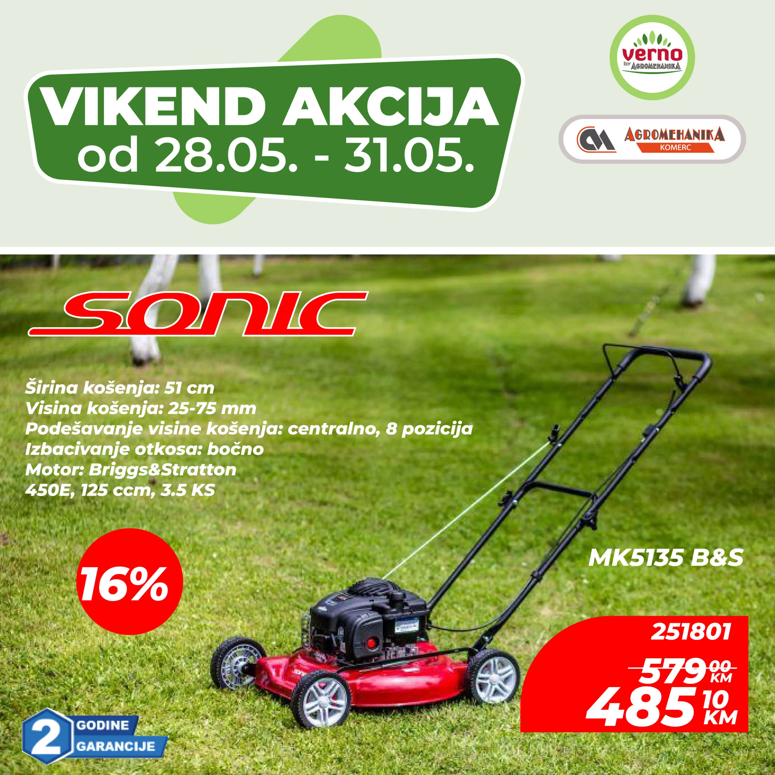 Verno by Agromehanika vikend akcija 28-31.5.2026.