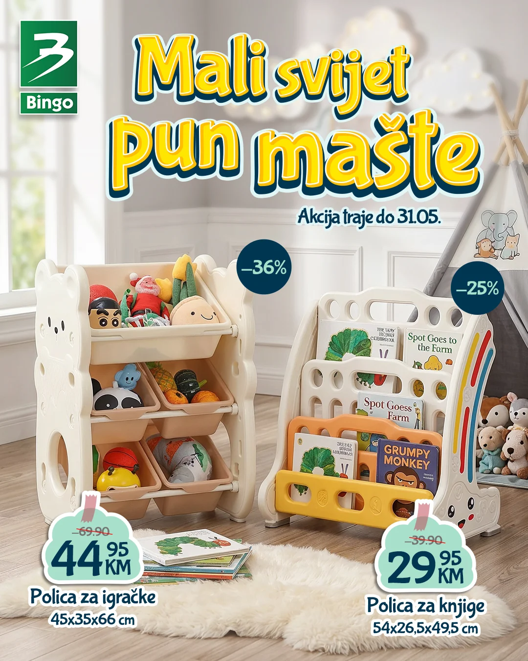 Bingo akcija POLICE ZA IGRAČKE I KNJIGE – sniženje do 31.5.2026.