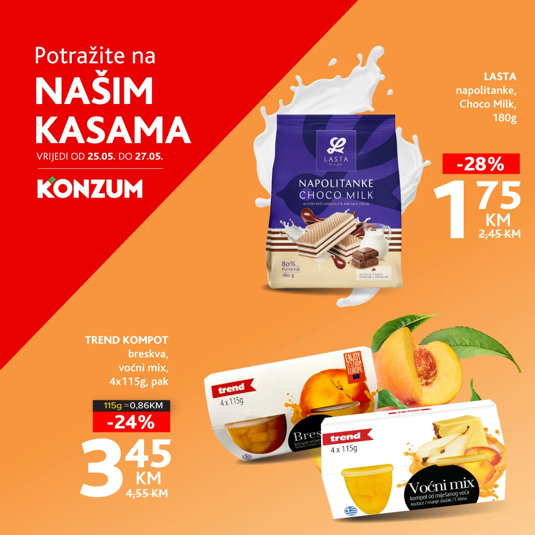 Konzum AKCIJA NA KASAMA 25-27.5.2026.