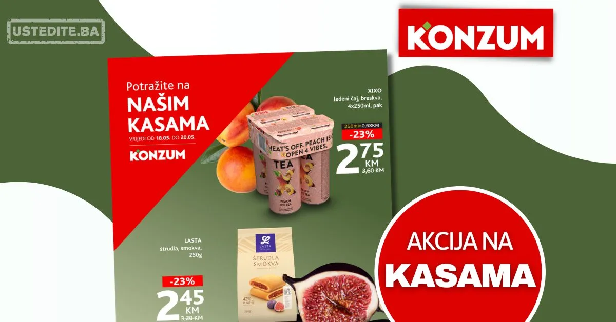 Konzum AKCIJA NA KASAMA 18-20.5.2026.
