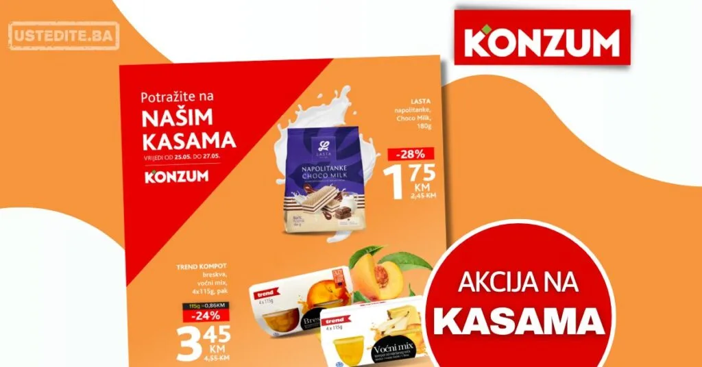 Konzum AKCIJA NA KASAMA 25-27.5.2026.