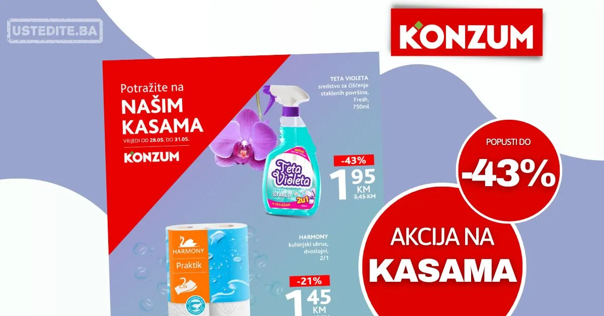 Konzum AKCIJA NA KASAMA 28-31.5.2026.