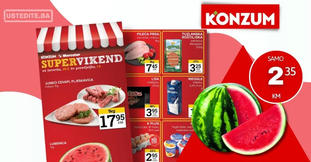 Konzum vikend akcija 28.5-1.6.2026.