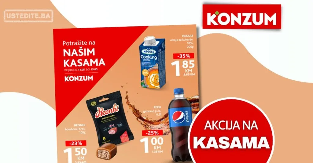 Konzum AKCIJA NA KASAMA 11-13.5.2026.