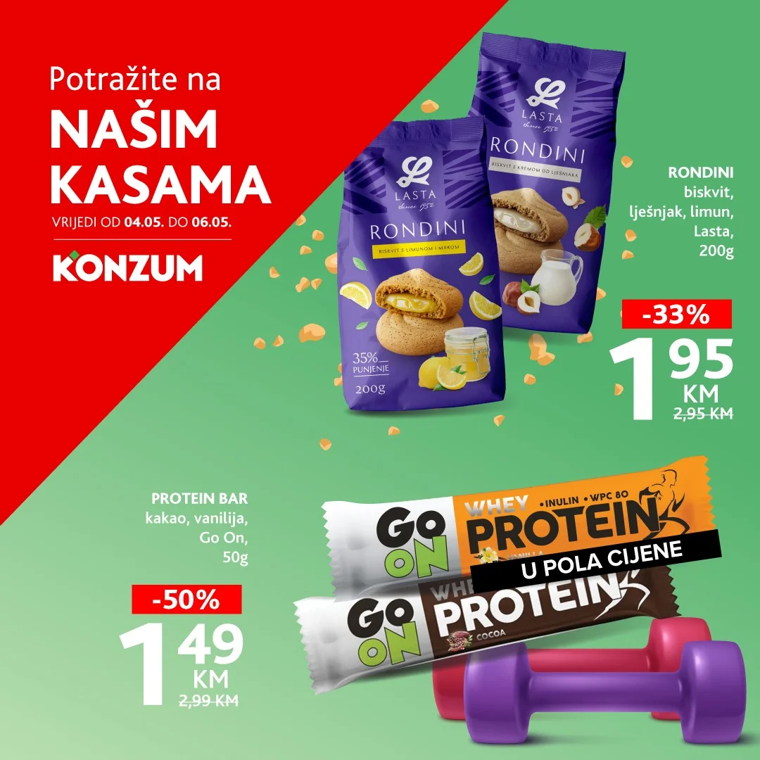 Konzum AKCIJA NA KASAMA 4-6.5.2026.