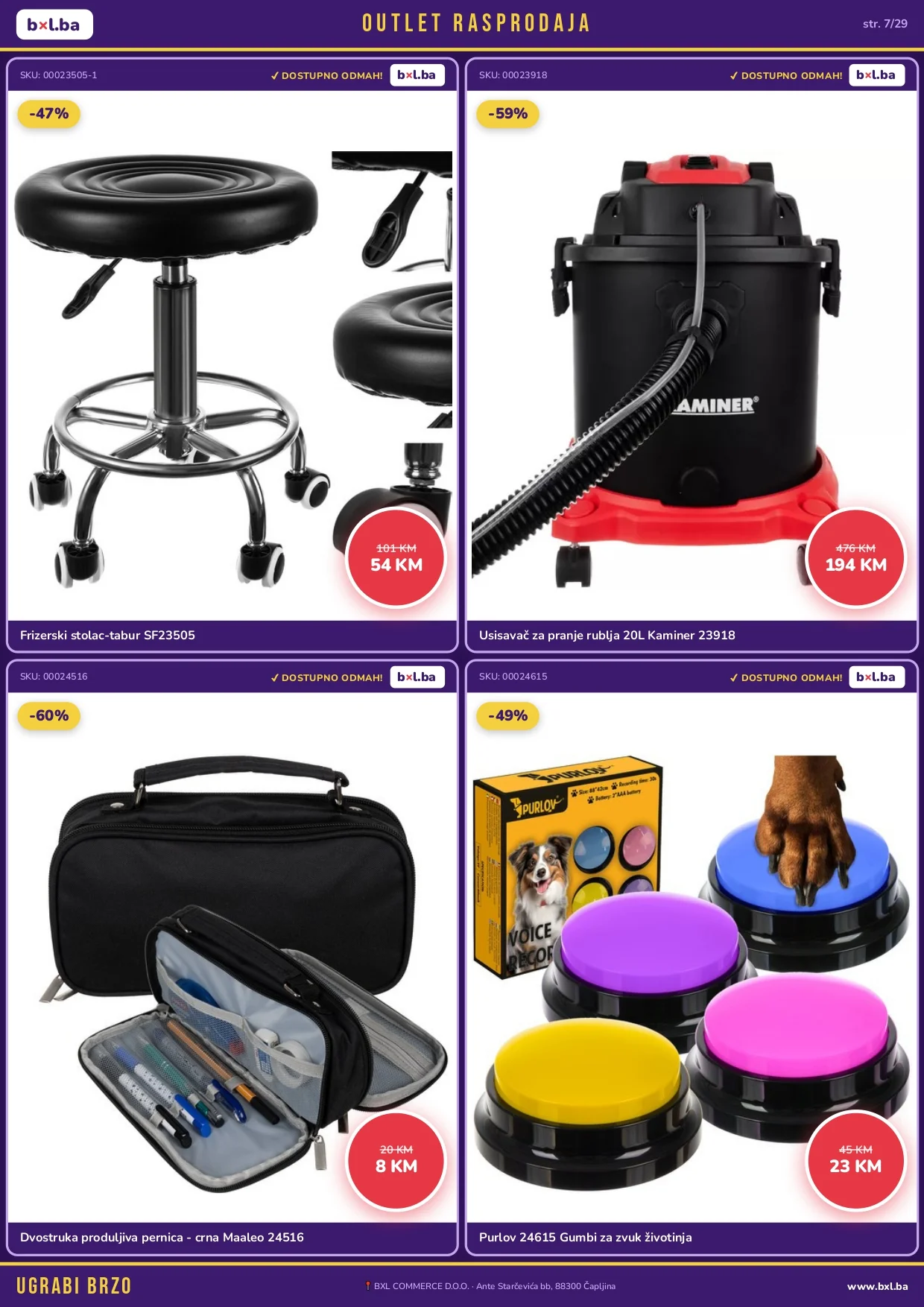 BXL Katalog OUTLET RASPRODAJA od 14.5.2026. do isteka zaliha