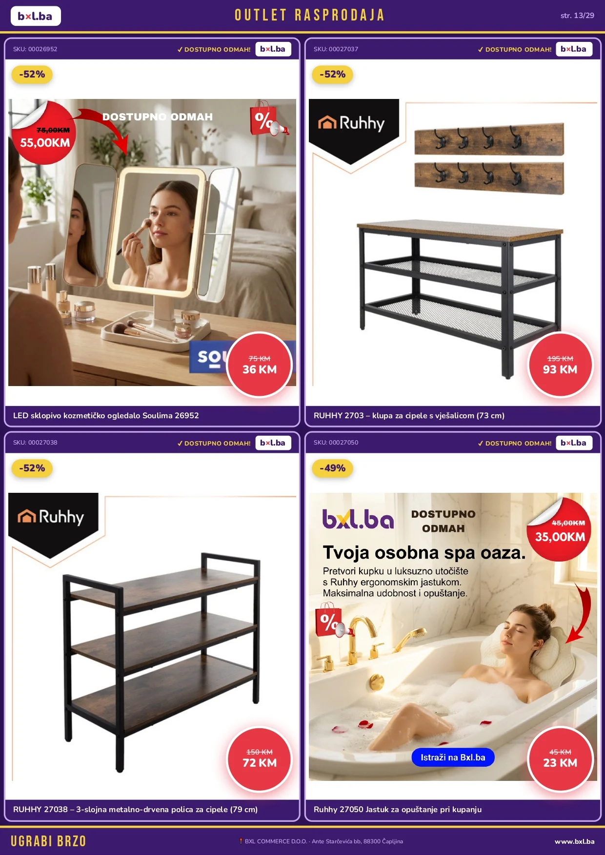 BXL Katalog OUTLET RASPRODAJA od 14.5.2026. do isteka zaliha