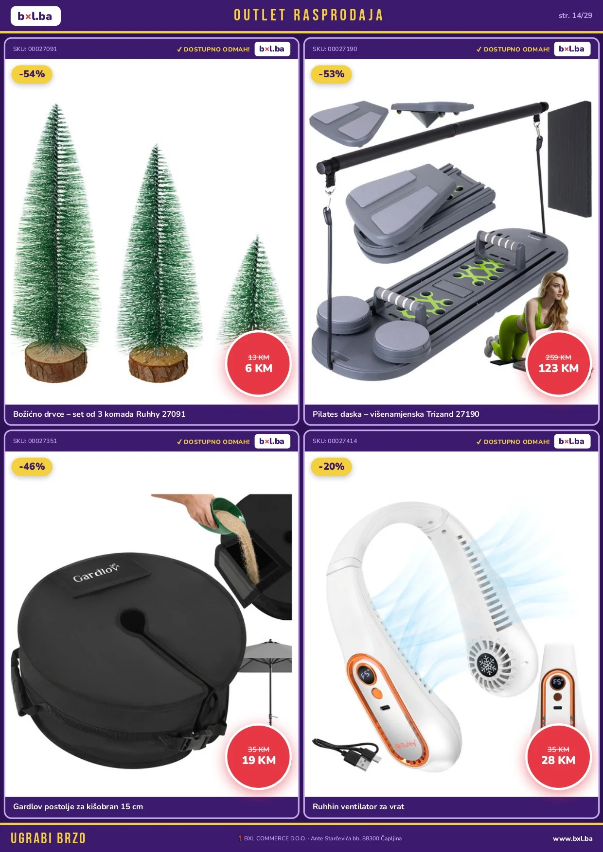 BXL Katalog OUTLET RASPRODAJA od 14.5.2026. do isteka zaliha