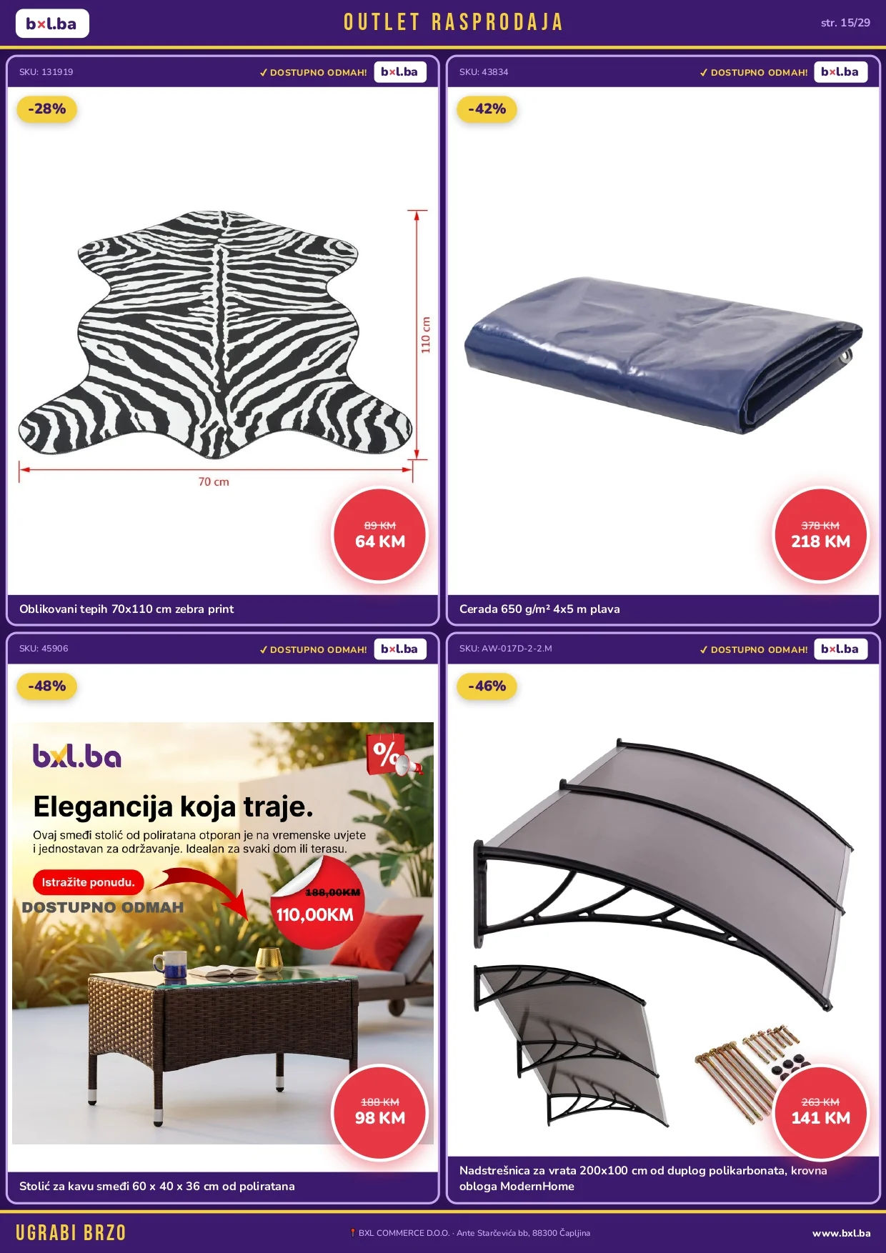 BXL Katalog OUTLET RASPRODAJA od 14.5.2026. do isteka zaliha