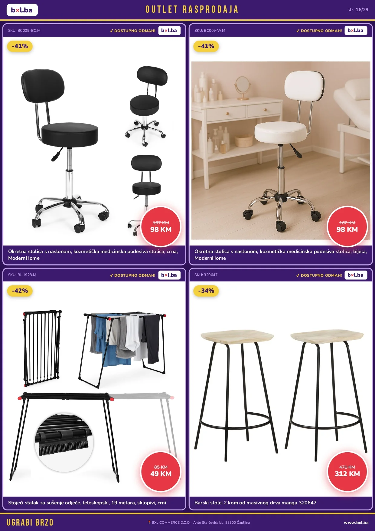 BXL Katalog OUTLET RASPRODAJA od 14.5.2026. do isteka zaliha