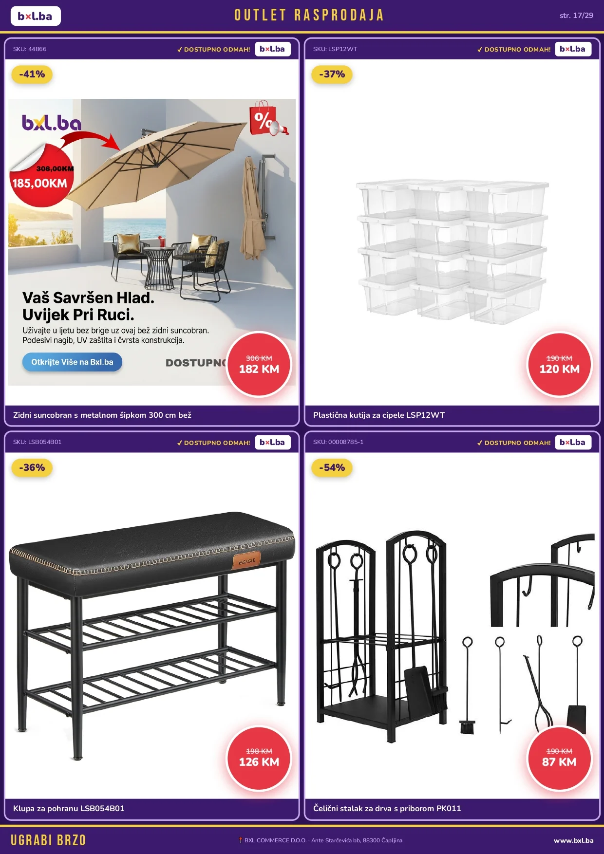 BXL Katalog OUTLET RASPRODAJA od 14.5.2026. do isteka zaliha