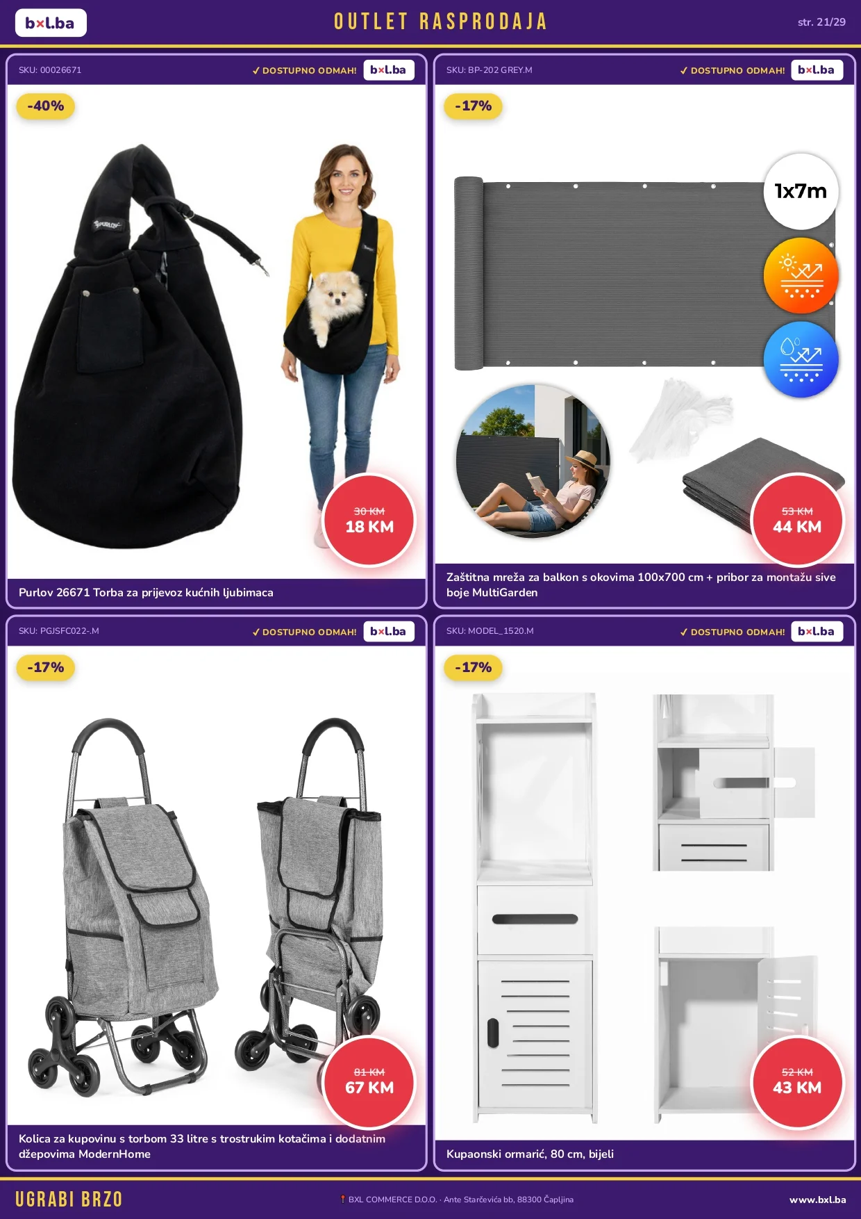 BXL Katalog OUTLET RASPRODAJA od 14.5.2026. do isteka zaliha