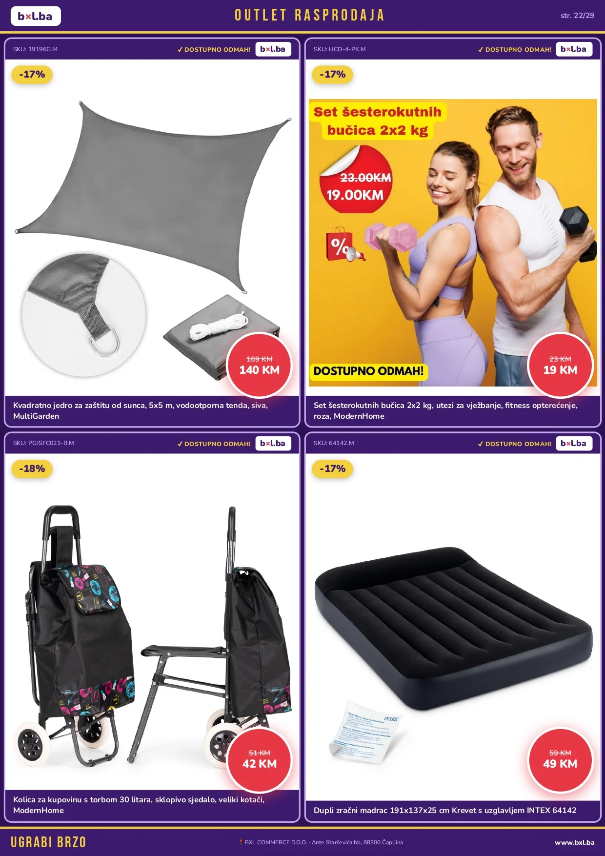 BXL Katalog OUTLET RASPRODAJA od 14.5.2026. do isteka zaliha