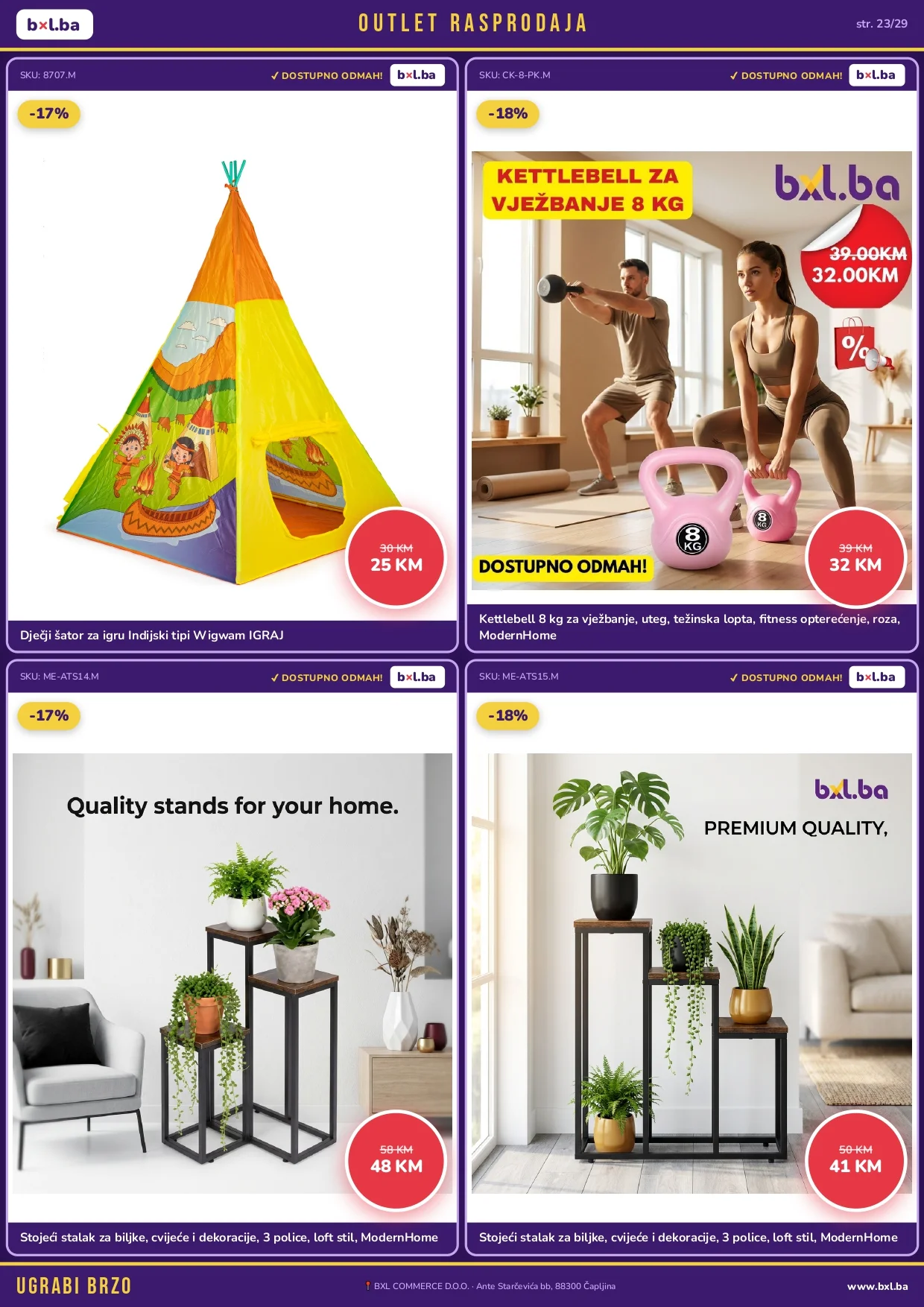BXL Katalog OUTLET RASPRODAJA od 14.5.2026. do isteka zaliha