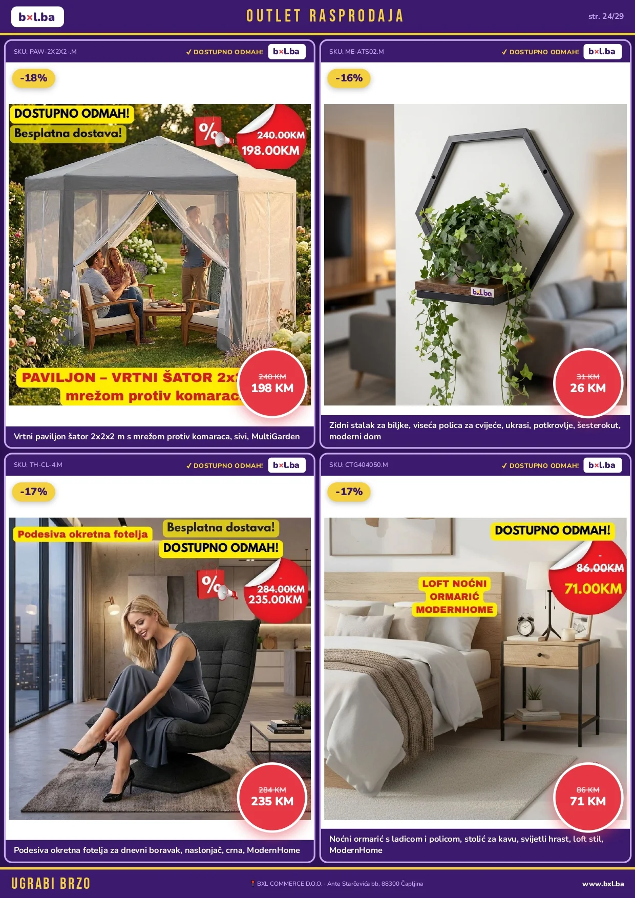 BXL Katalog OUTLET RASPRODAJA od 14.5.2026. do isteka zaliha