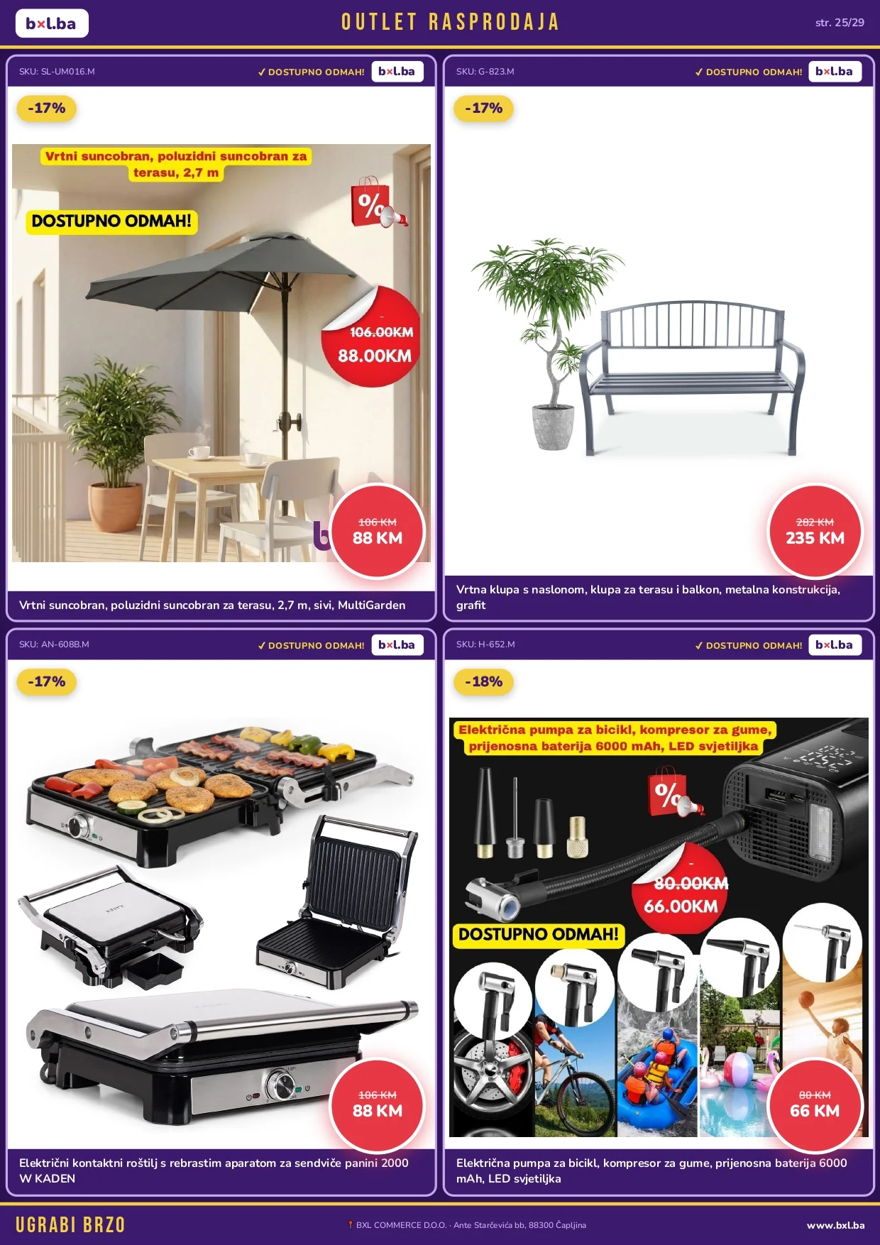 BXL Katalog OUTLET RASPRODAJA od 14.5.2026. do isteka zaliha