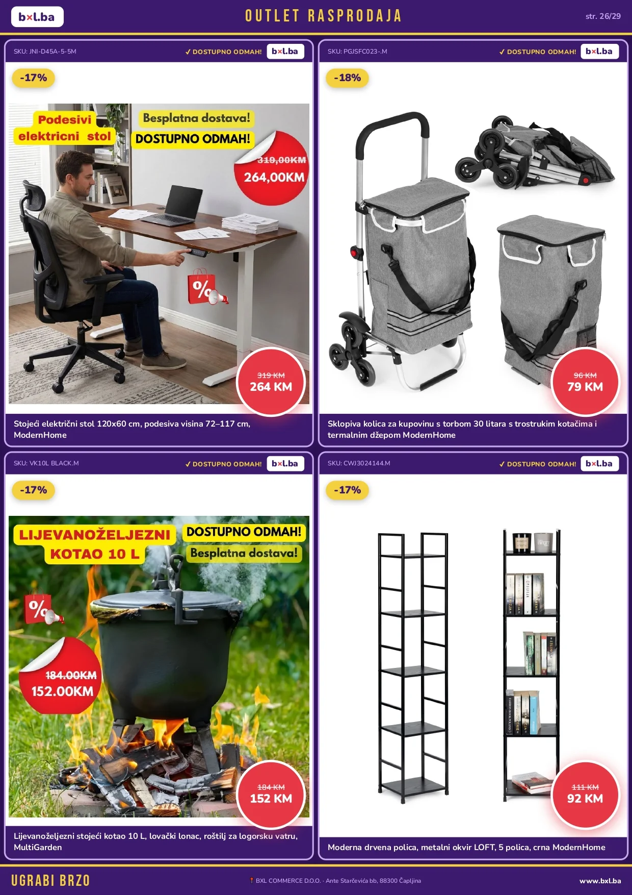 BXL Katalog OUTLET RASPRODAJA od 14.5.2026. do isteka zaliha