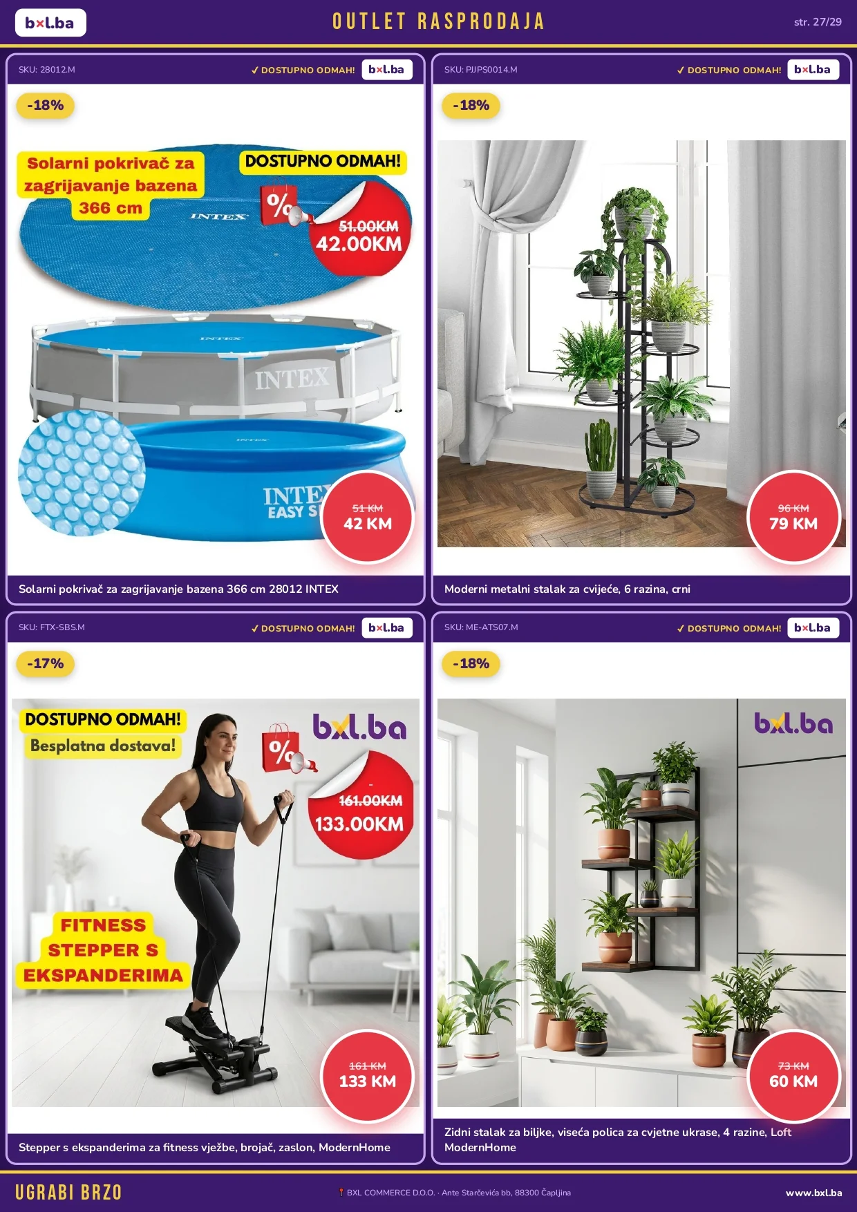 BXL Katalog OUTLET RASPRODAJA od 14.5.2026. do isteka zaliha