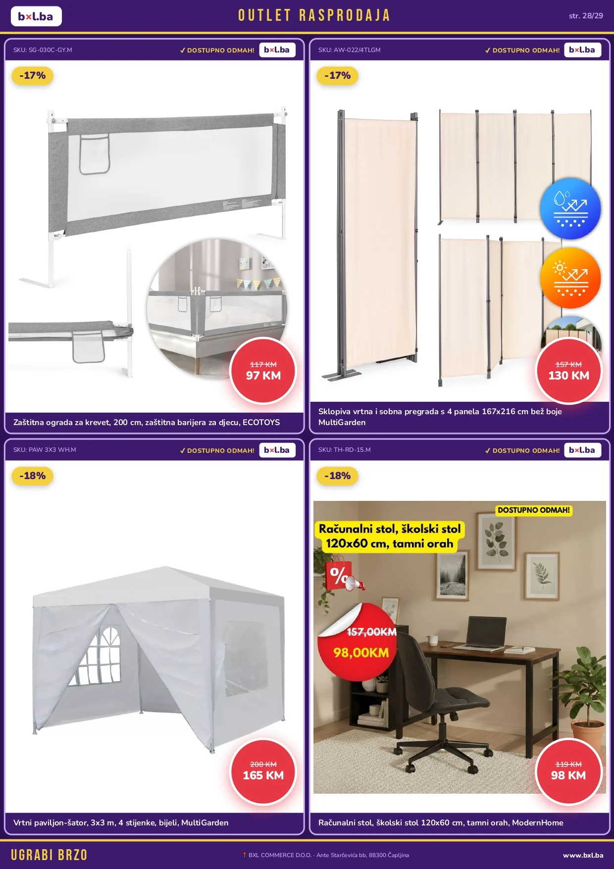 BXL Katalog OUTLET RASPRODAJA od 14.5.2026. do isteka zaliha