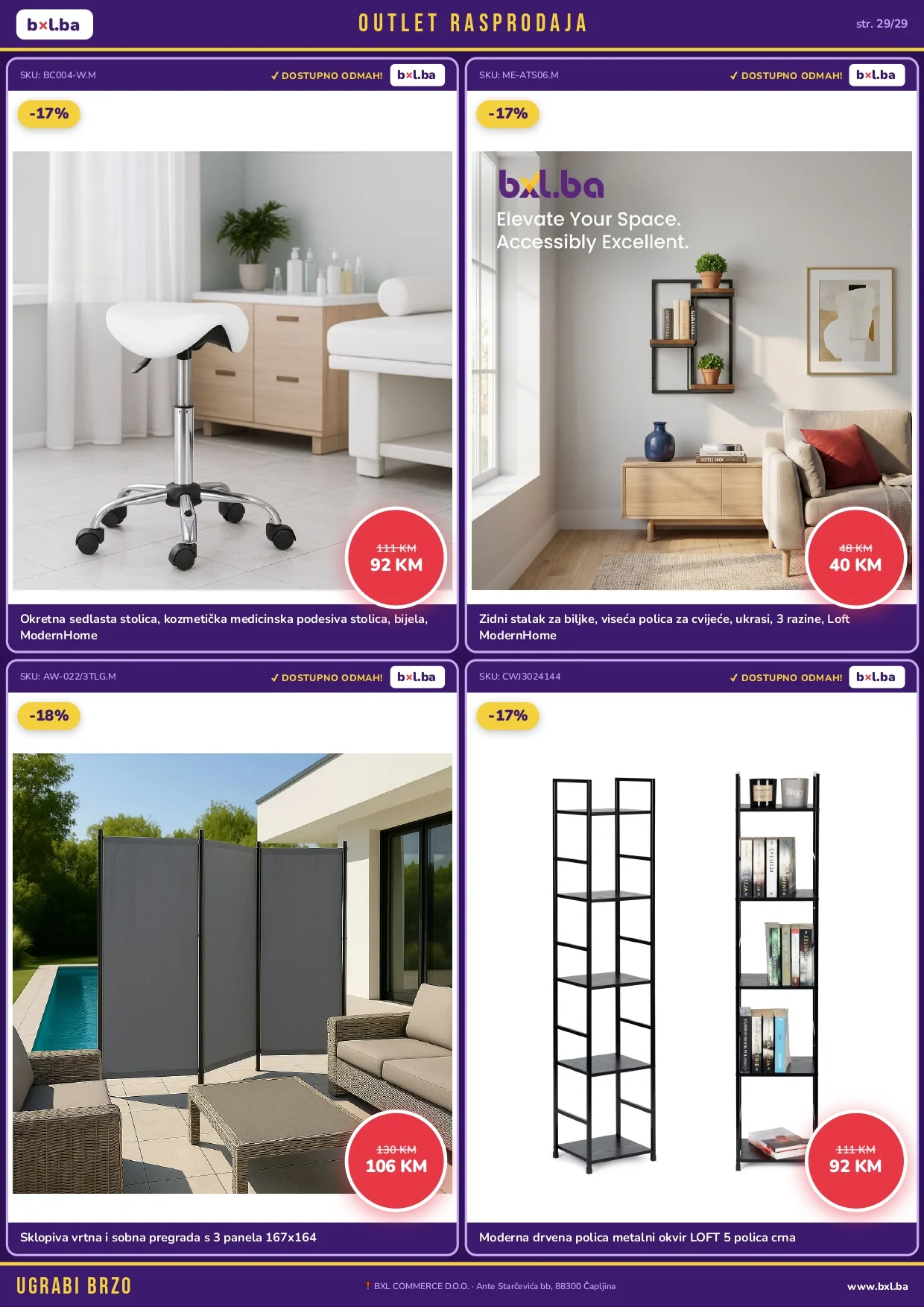 BXL Katalog OUTLET RASPRODAJA od 14.5.2026. do isteka zaliha