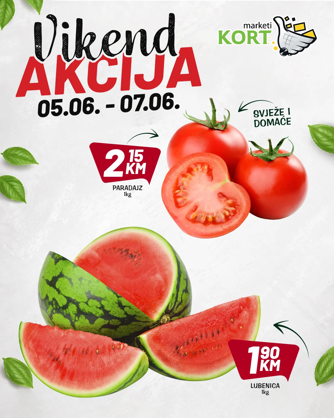 Kort vikend akcija 5-7.6.2026.