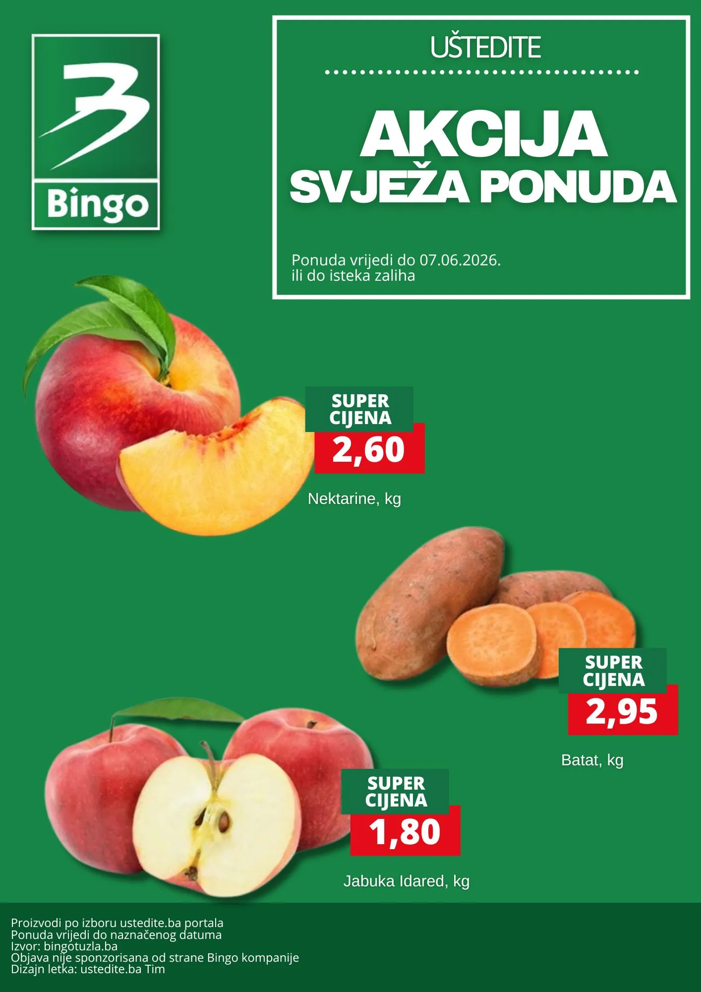 Bingo akcija SVJEŽA PONUDA - sniženje do 7.6.2026. - str. 1
