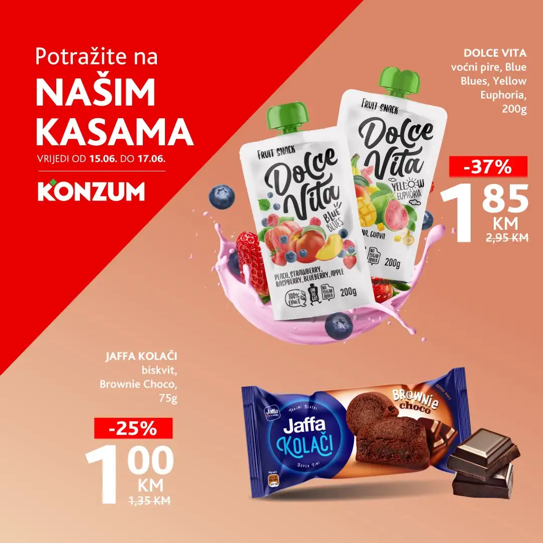 Konzum AKCIJA NA KASAMA 15-17.6.2026. - str. 1