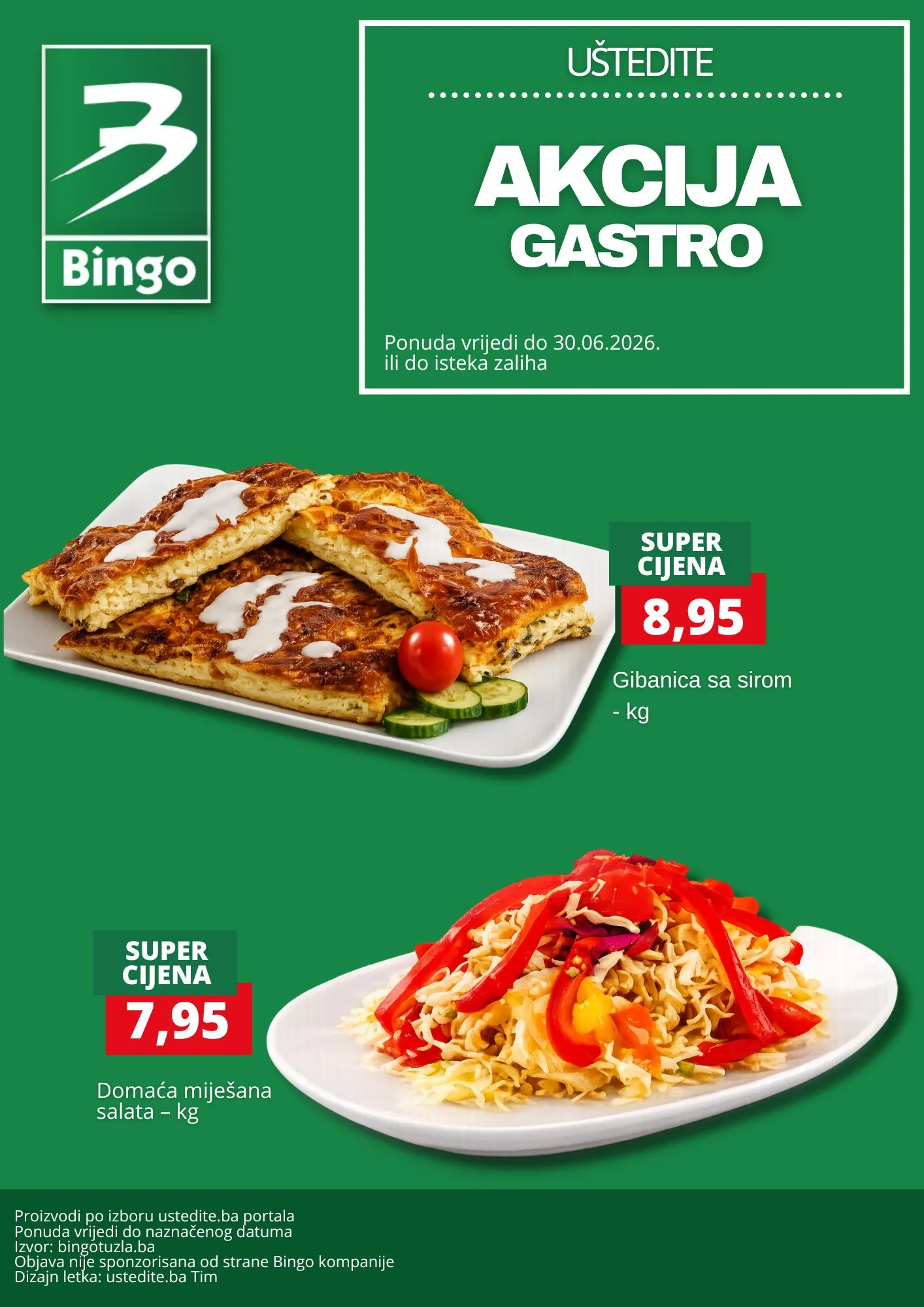 Bingo akcija GASTRO PONUDA - sniženje do 30.6.2026.