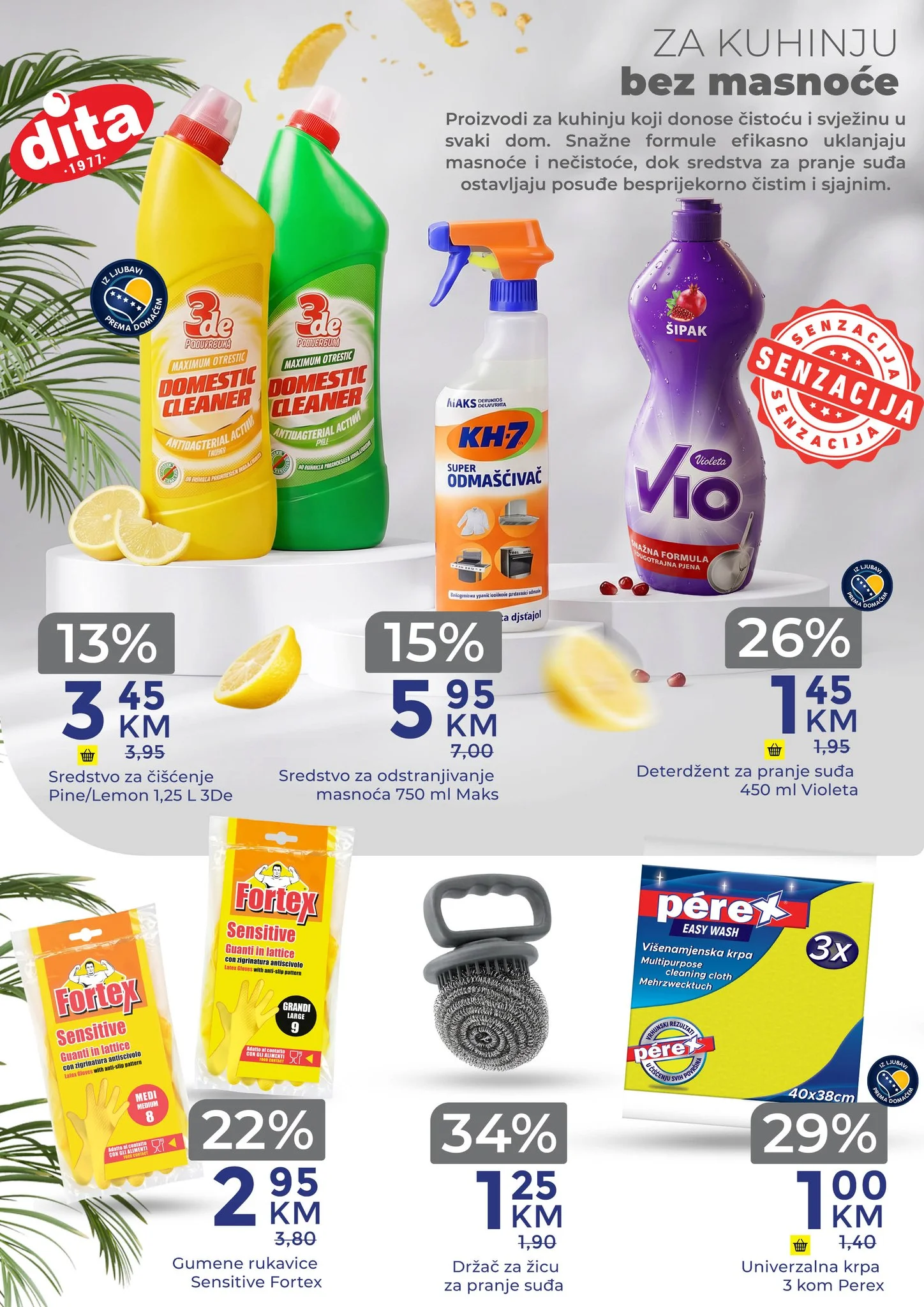 Pronađite svoje omiljene proizvode za čišćenje i higijenu po sniženim cijenama! Osvježite svoj prostor i uživajte u savršeno čistom domu.