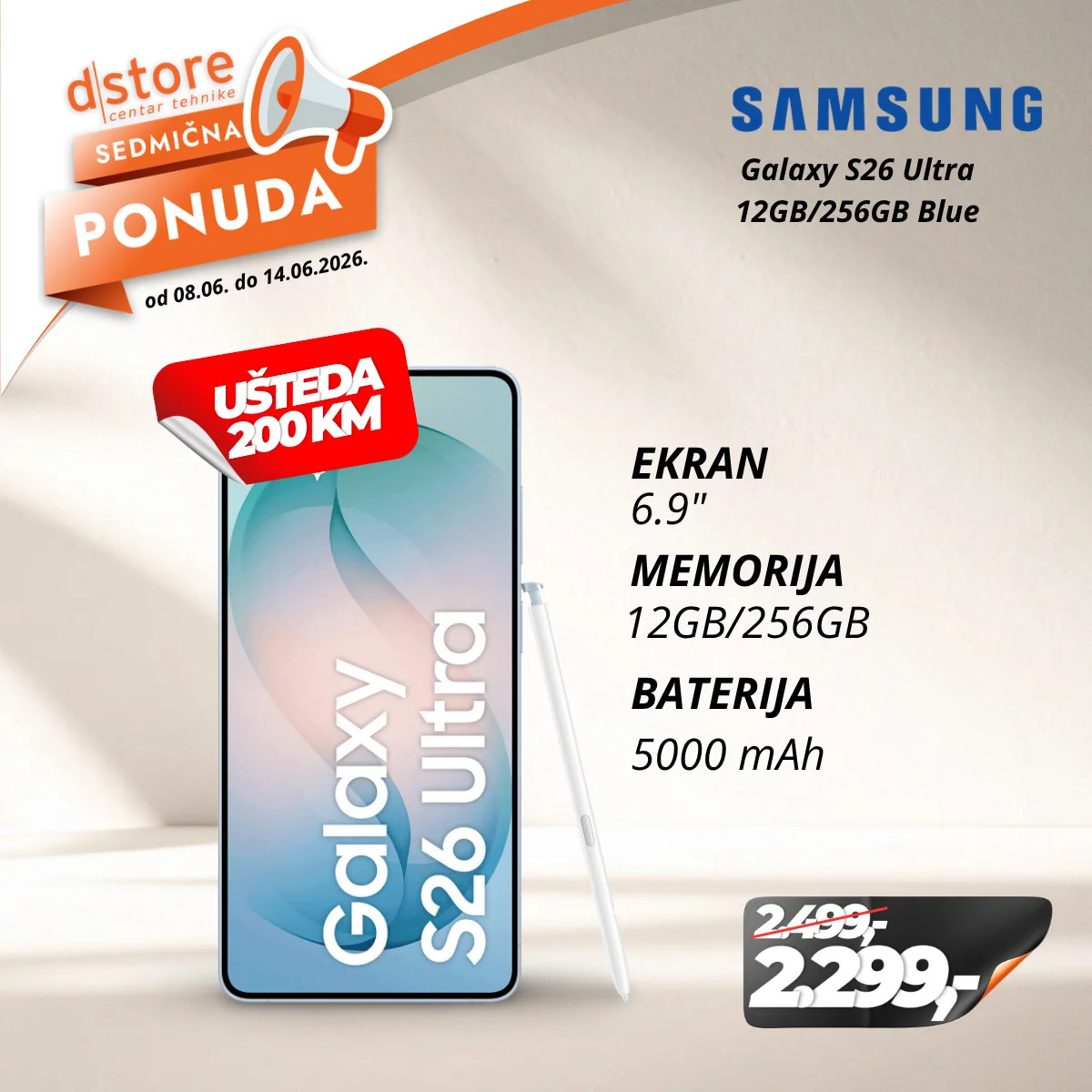 Dstore SEDMIČNA PONUDA 8-14.6.2026.