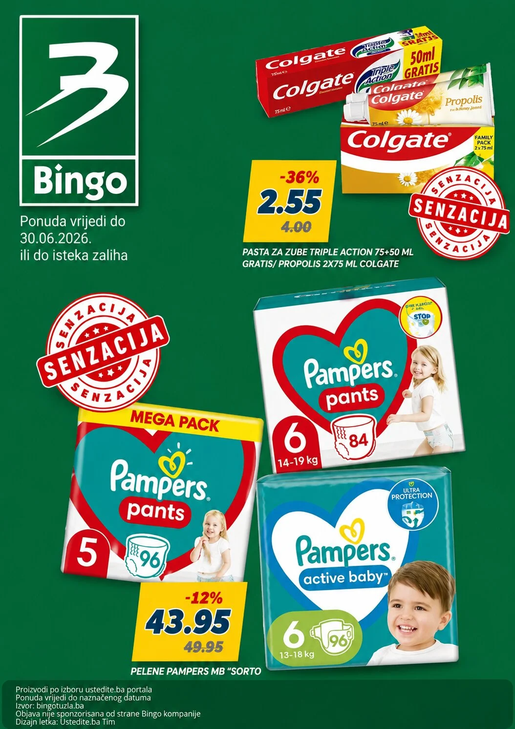Bingo akcija SENZACIONALNE CIJENE - ponuda vrijedi do 30.6.2026. - str. 1