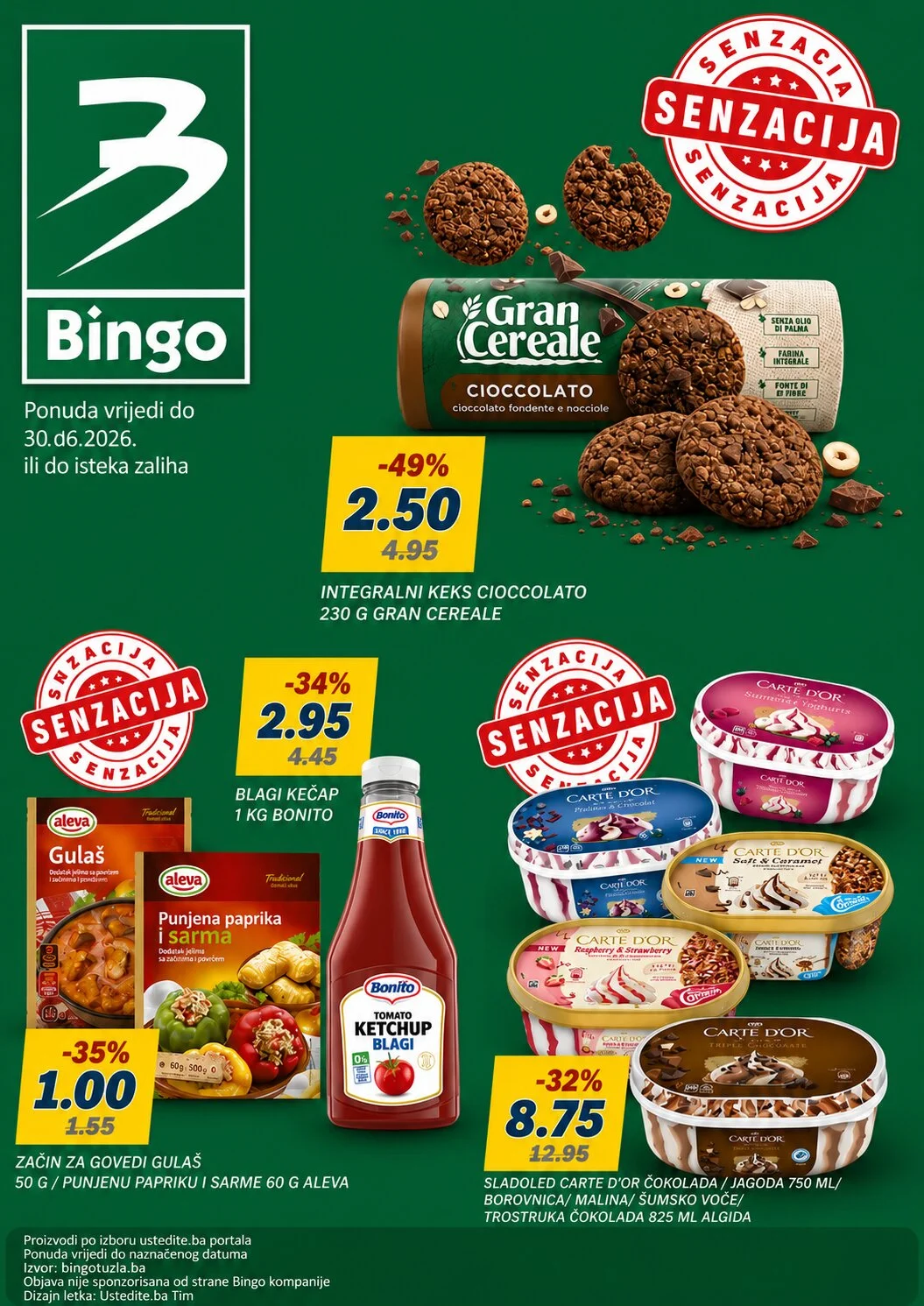 Bingo SENZACIONALNE CIJENE - akcija do 30.6.2026. - str. 1