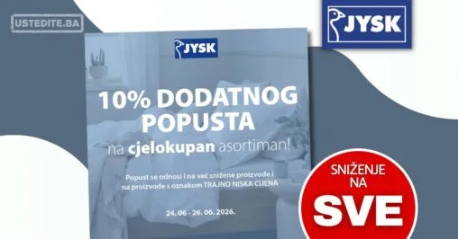 Jysk SNIŽENJE NA SVE 24-26.6.2026.