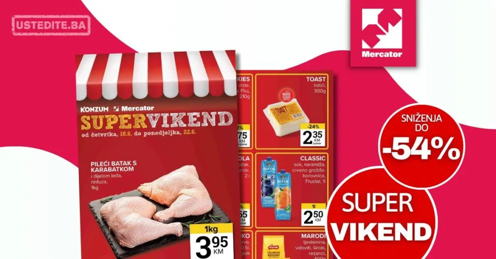 Mercator vikend akcija 18-22.6.2026.
