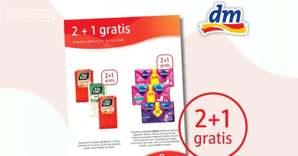 dm 2+1 GRATIS 3-16.6.2026.