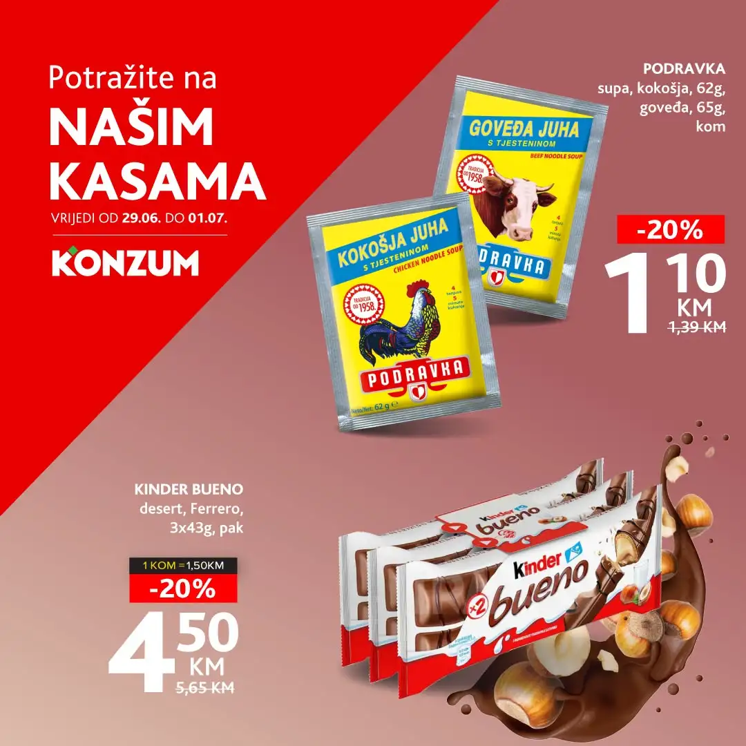 Konzum AKCIJA NA KASAMA 29.6-1.7.2026. - str. 1