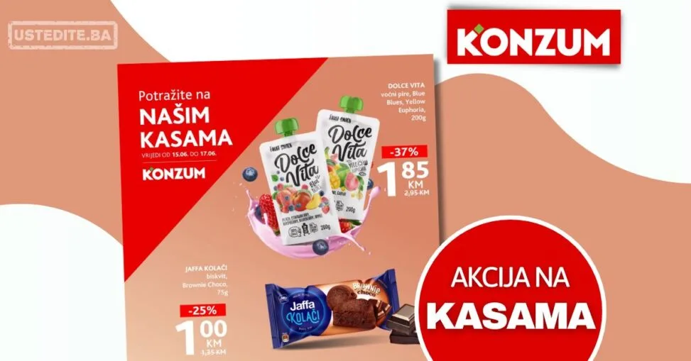 Konzum AKCIJA NA KASAMA 15-17.6.2026.
