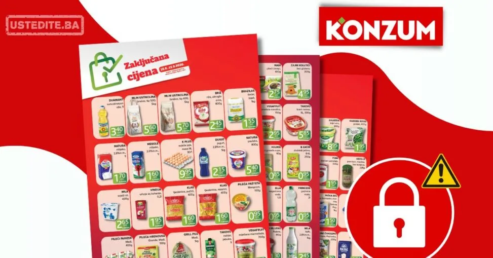 Konzum ZAKLJUČANE CIJENE 18.6-15.9.2026.
