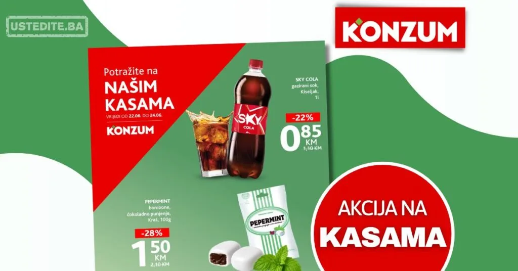 Konzum AKCIJA NA KASAMA 22-24.6.2026.