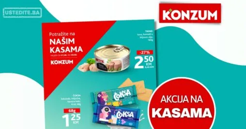 Konzum AKCIJA NA KASAMA 1-3.6.2026.