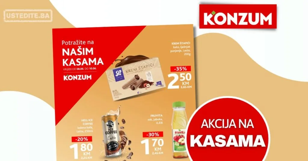 Konzum AKCIJA NA KASAMA 8-10.6.2026.
