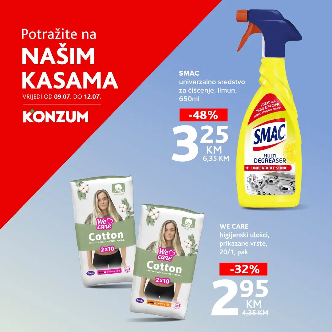 Konzum AKCIJA NA KASAMA 9-12.7.2026. - str. 1