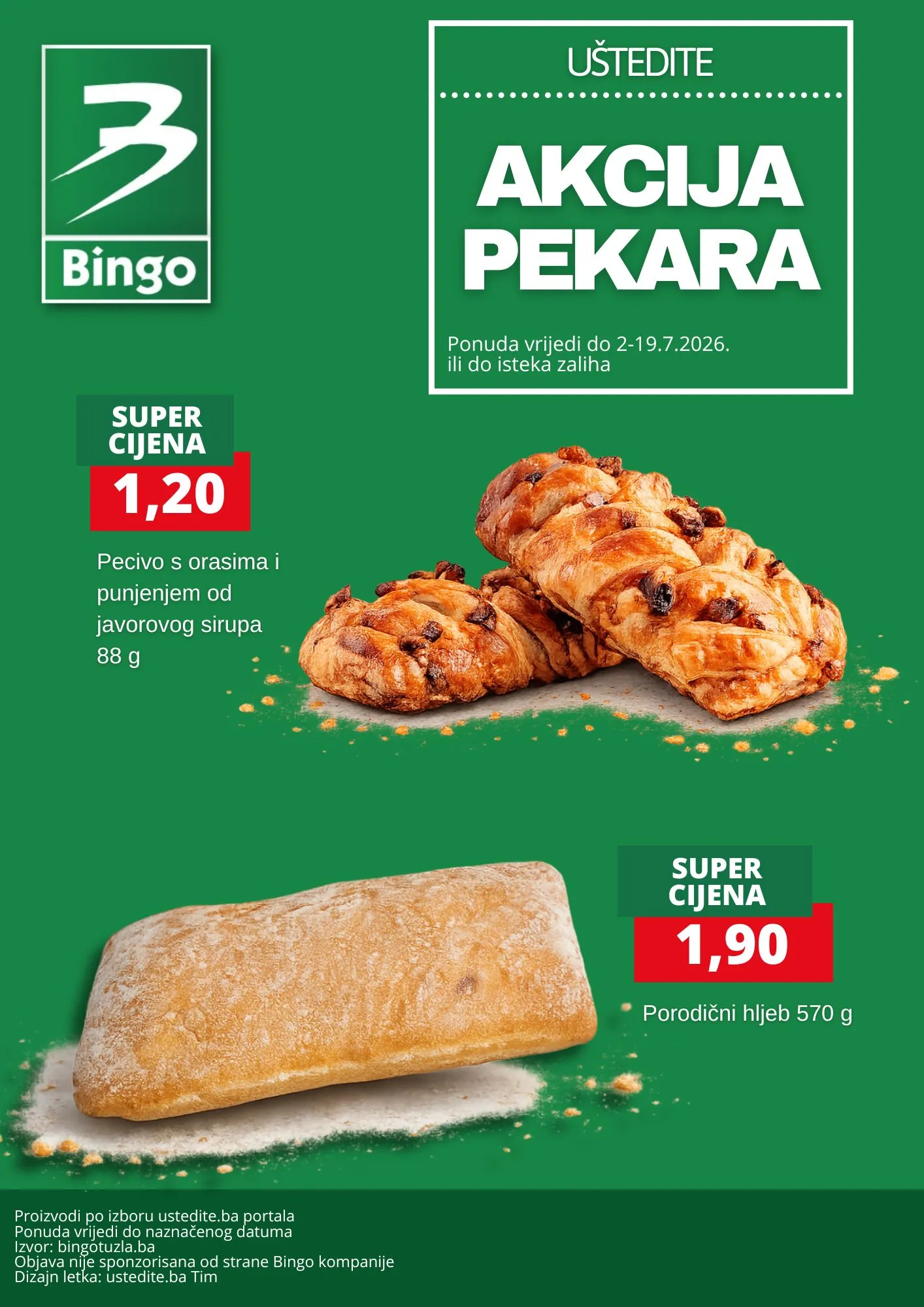 Bingo akcija PEKARA ~ sniženje do 19.7.2026. - str. 1