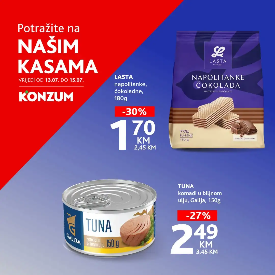 Konzum AKCIJA NA KASAMA 13-15.7.2026. - str. 1