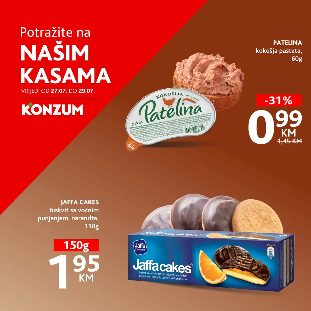 Konzum AKCIJA NA KASAMA 27-29.7.2026. - str. 1