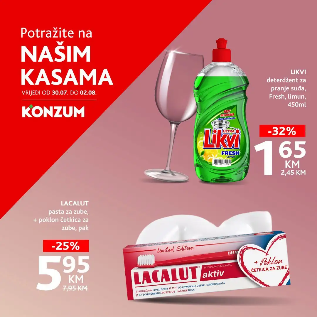 Konzum AKCIJA NA KASAMA 30.7-2.8.2026. - str. 1