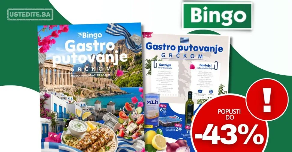 Bingo akcija GASTRO PUTIVANJE GRČKOM 6-8.7.2026.